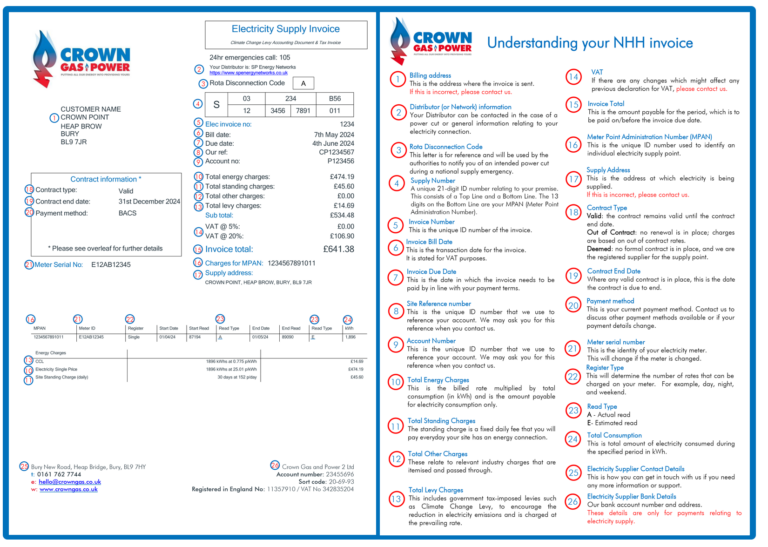 Understanding your invoice - Crown Gas & Power